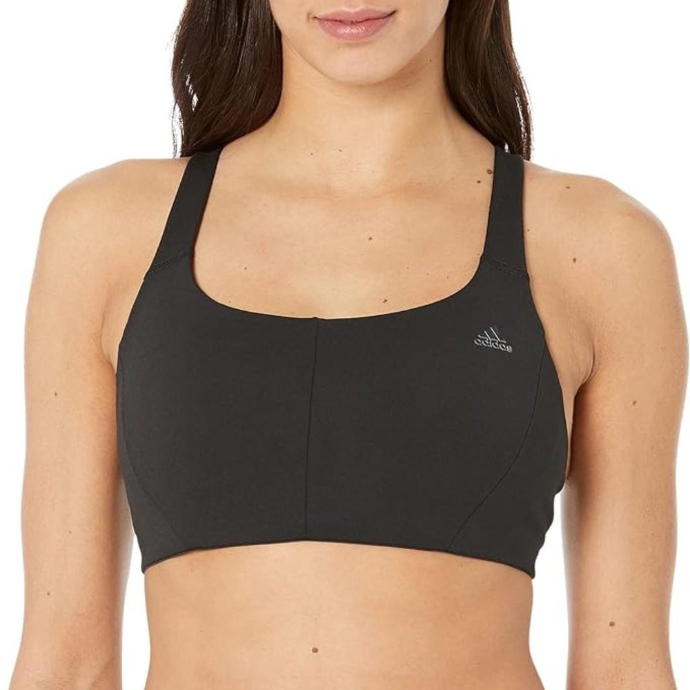 Plus size sports bra by Adidas tag XXL black medium support 2X yoga activewear